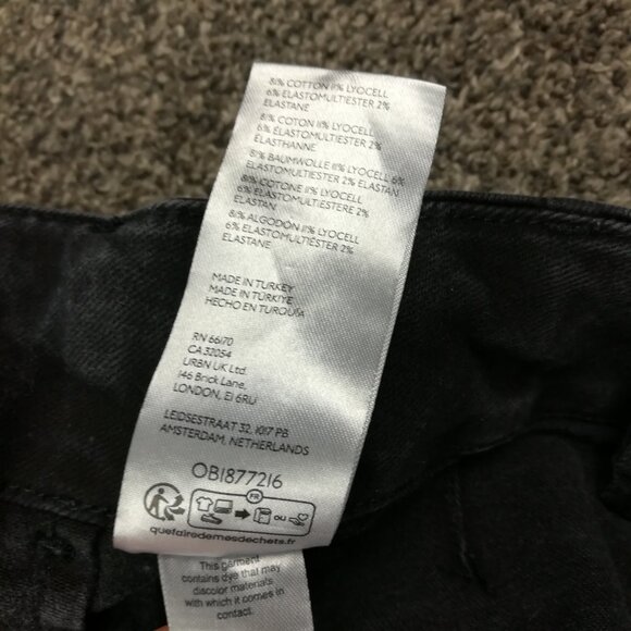 Anthropologie Maeve Jeans Colette Denim High-Rise Cropped Wide-Leg Black Sz 30 - Picture 5 of 11